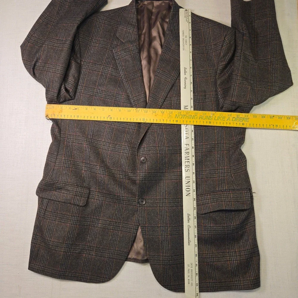 Loro Piana Cremieux Sport Coat 48R Mens Brown Glen Plaid Wool Blazer Jacket Can